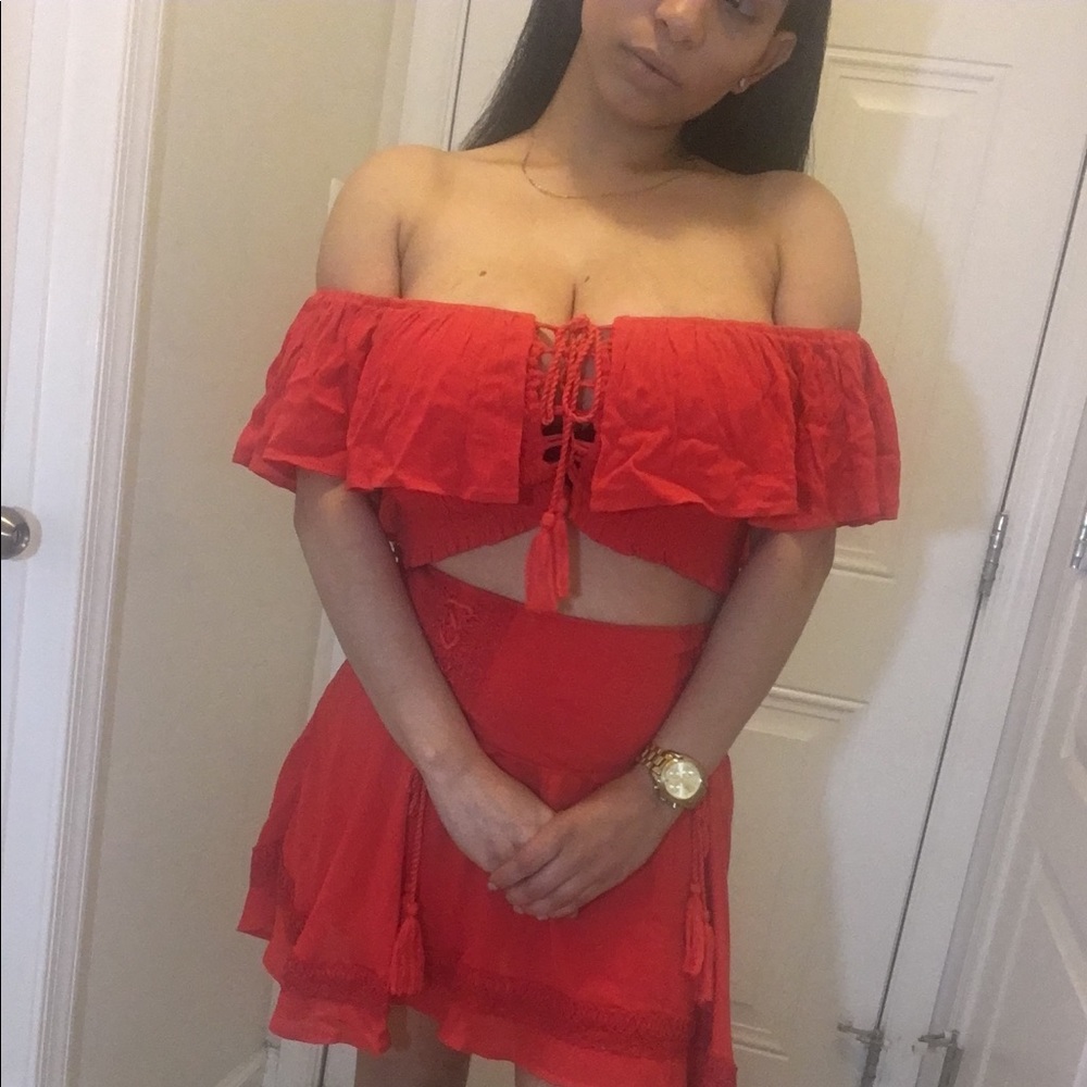 Fashionnova Matching Set in Red